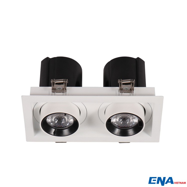 Đèn LED âm trần chỉnh hướng Dimmer đôi 2x10W mẫu DCG thumb