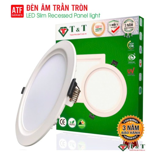 Đèn LED âm trần tròn 12W 5000K mẫu ATF