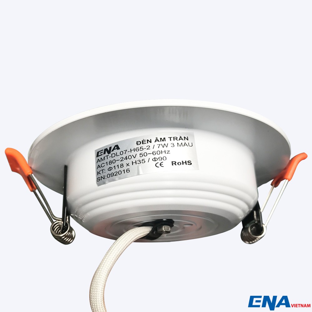 Đèn LED âm trần Downlight 7W phi70 3 chế độ mẫu DTF viền Bạc thumb