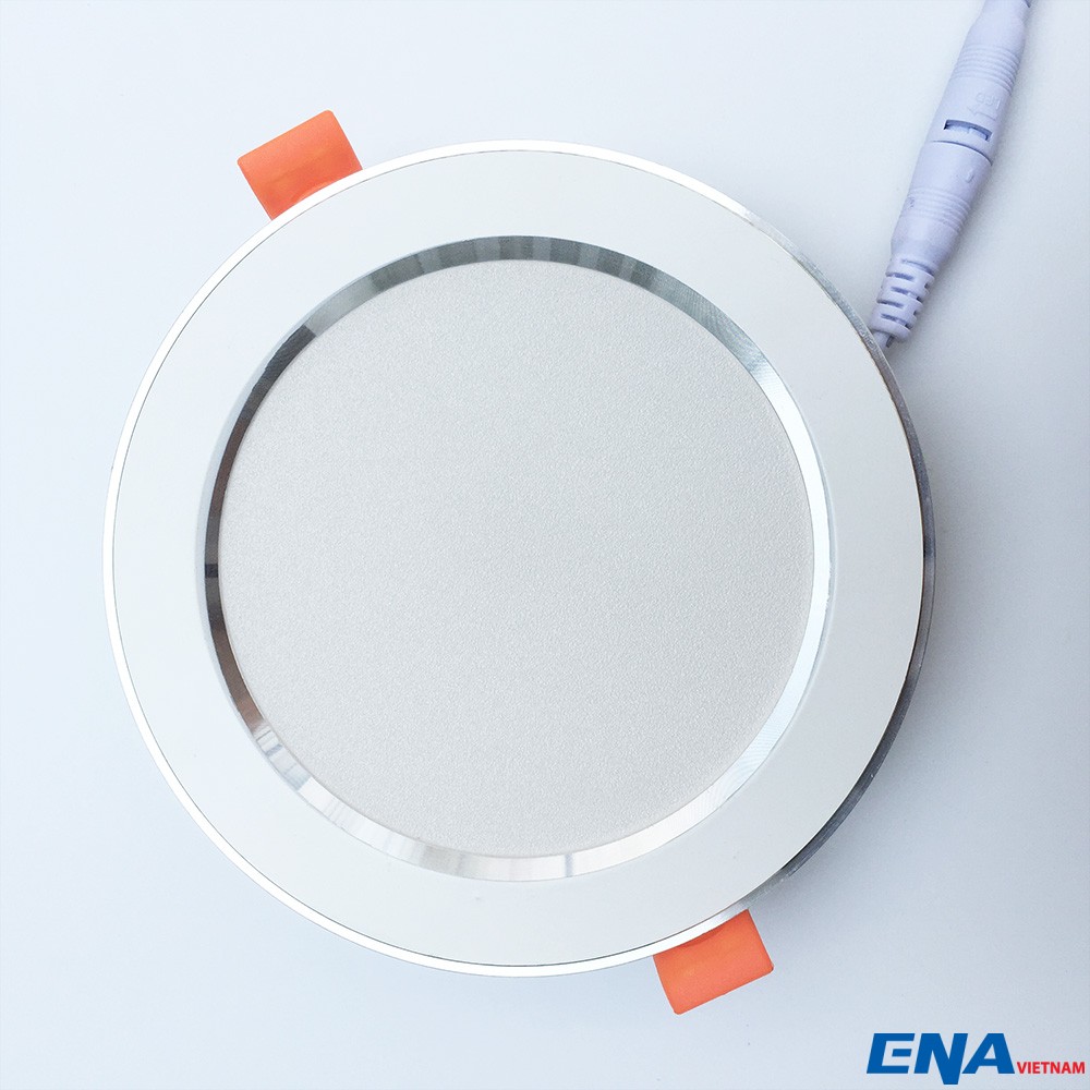 Đèn LED âm trần Downlight 9W phi90 3 chế độ mẫu DTF viền Bạc thumb