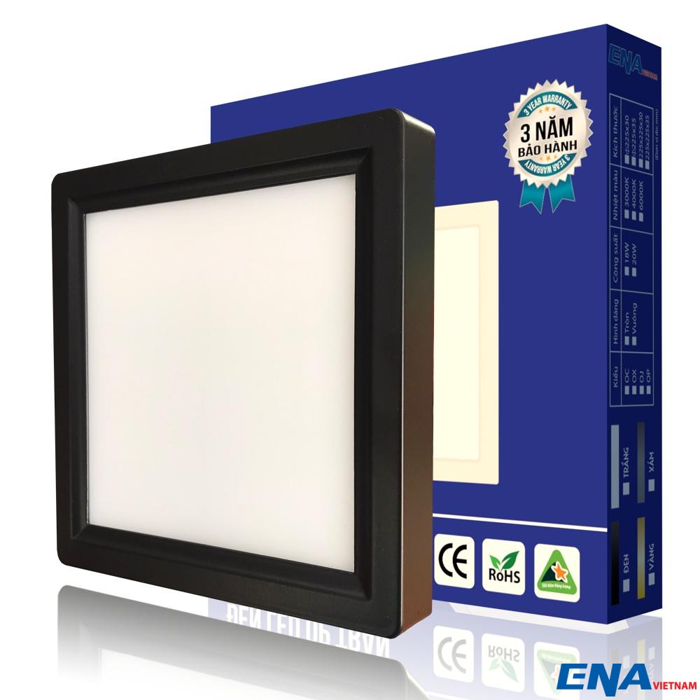 Đèn LED ốp trần vuông 12W 3 chế độ vỏ đen mẫu OVF thumb