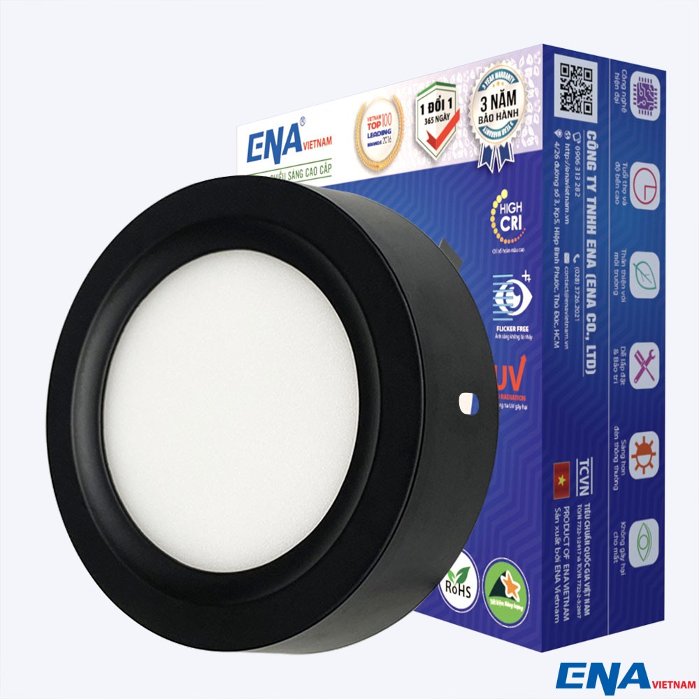 Đèn LED ốp trần tròn 6W 5000K vỏ đen mẫu OTF