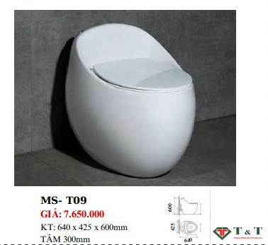 Bồn Cầu Trứng 1 Khối T09 thumb