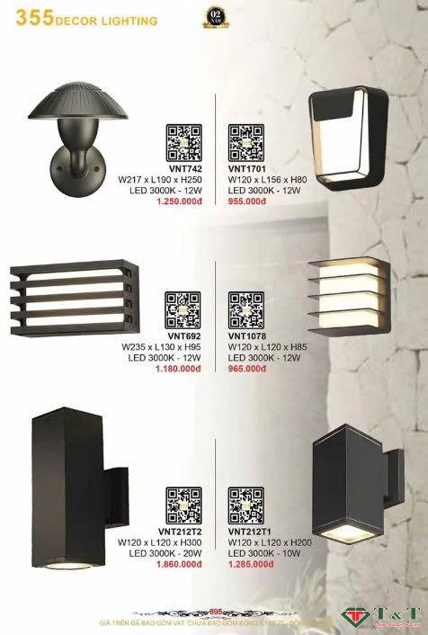 Đèn tường chống nước đa năng cổng, cầu thang, ban công, hắt sáng trang trí ngoài trời