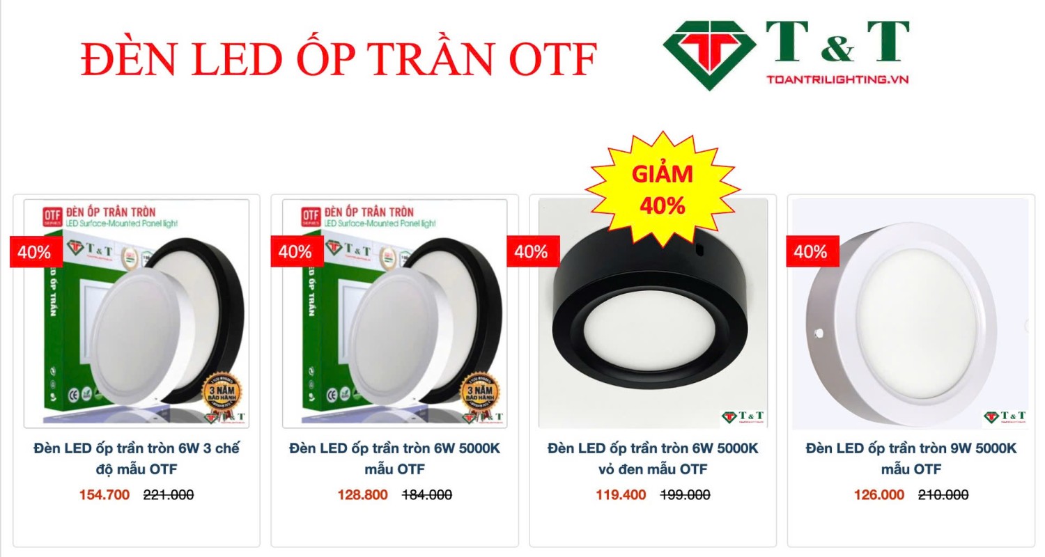 ĐÈN LED CÁC LOẠI SALE 45% MẪU NEW
