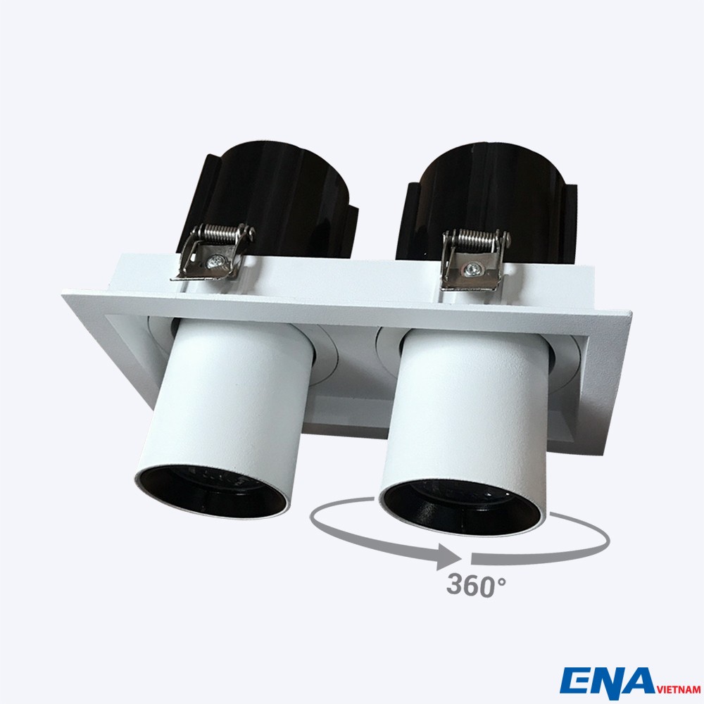 Đèn LED âm trần chỉnh hướng Dimmer đôi 2x10W mẫu DCG