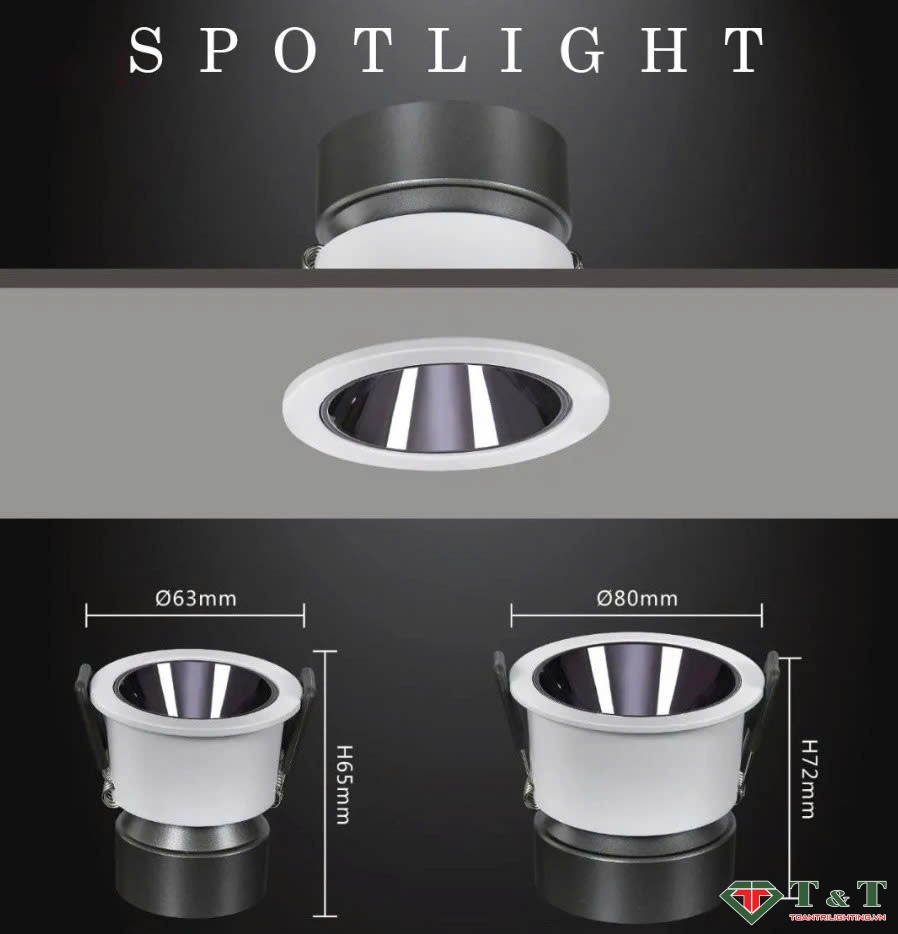 Đèn LED âm trần chỉnh hướng 3W mẫu DCH