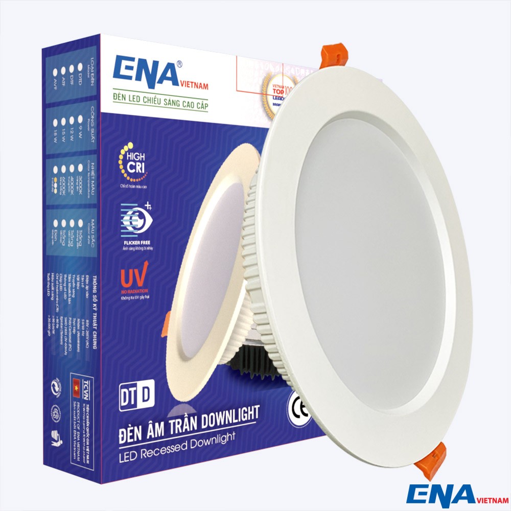 Đèn âm trần Downlight 15W Trắng, Vàng, Trung tính mẫu DTD