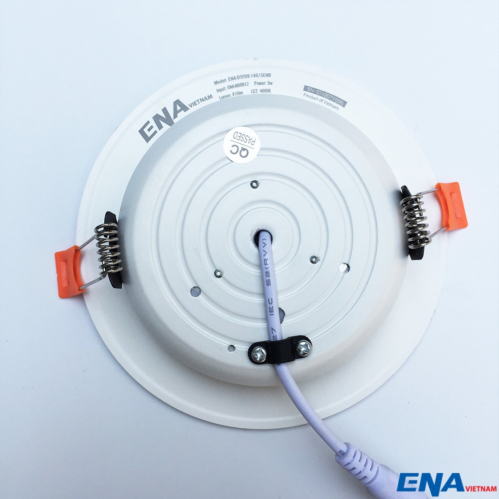 Đèn LED âm trần Downlight 9W phi90 3 chế độ mẫu DTF viền Bạc