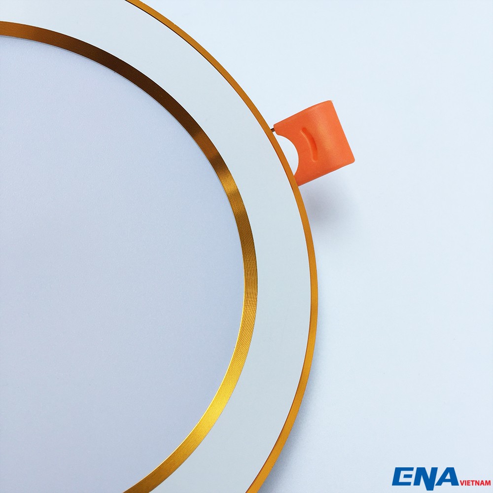 Đèn LED âm trần Downlight 15W mẫu DTF viền Vàng