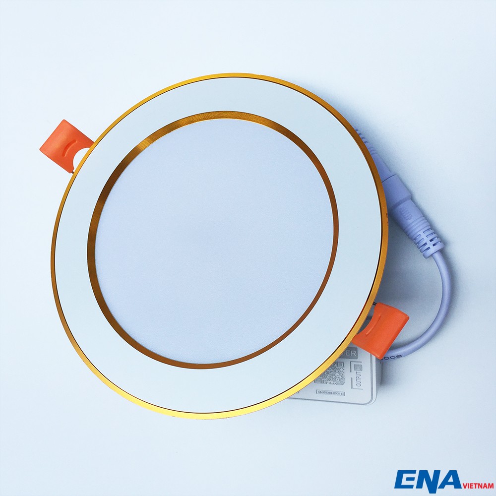 Đèn LED âm trần Downlight 15W mẫu DTF viền Vàng