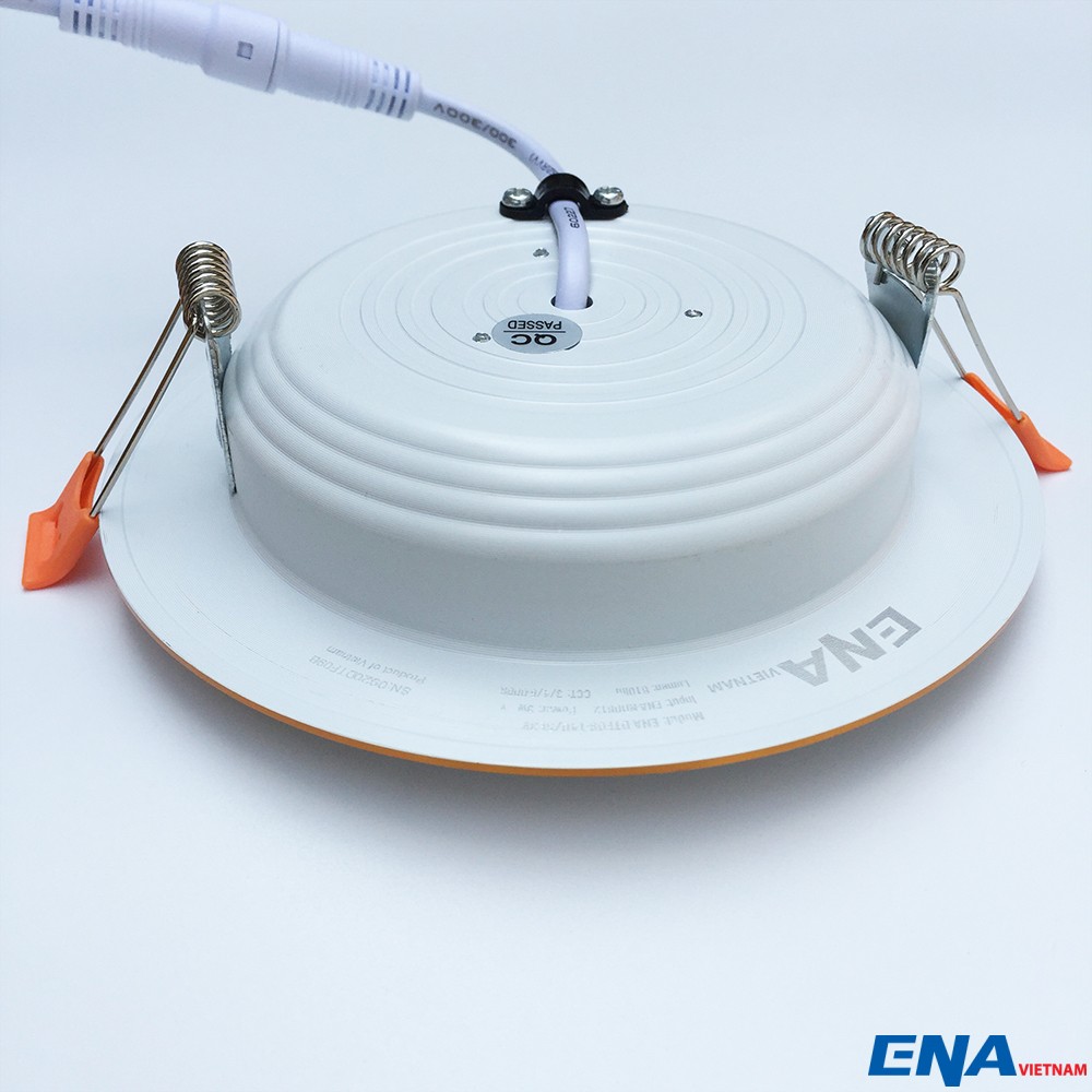 Đèn LED âm trần Downlight 12W mẫu DTF viền Vàng