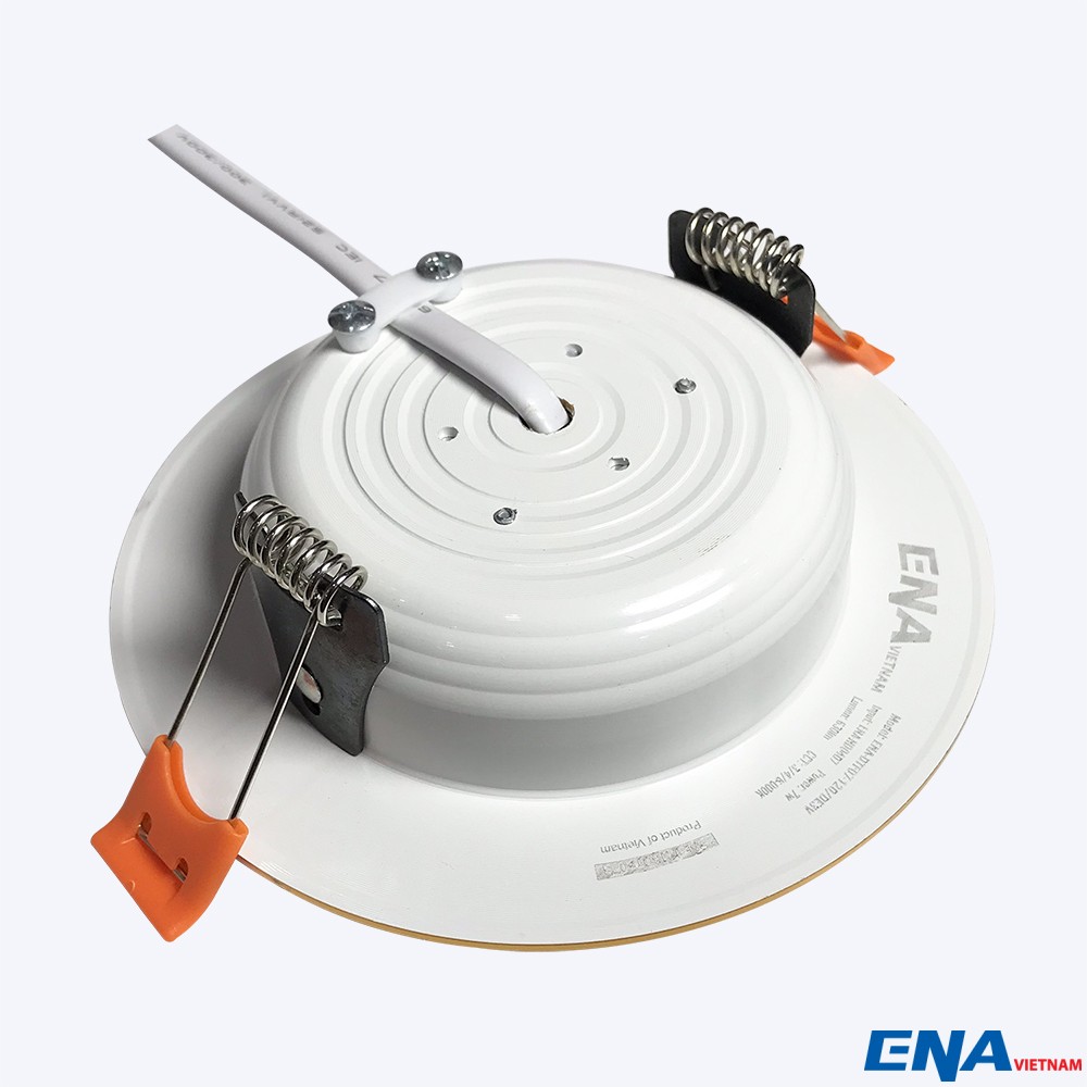 Đèn LED âm trần Downlight 7W phi70 mẫu DTF viền Vàng