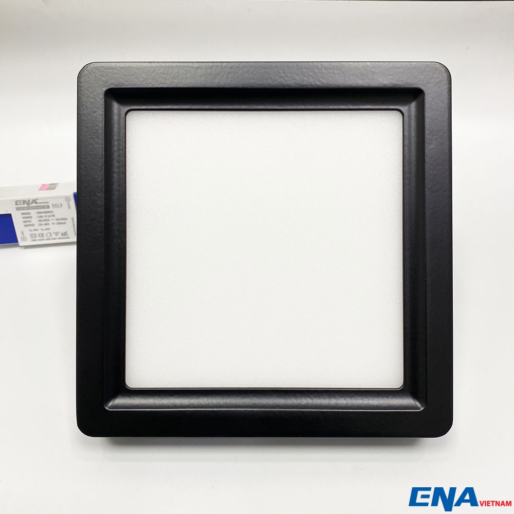 Đèn LED ốp trần vuông 12W 3 chế độ vỏ đen mẫu OVF